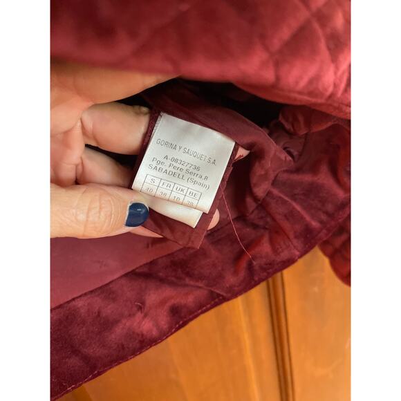 LASSERE CELVET QUILTED JACKET WINE COLOR SIZE SMALL - Picture 5 of 6